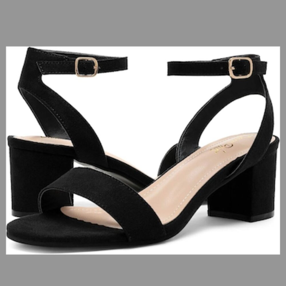 DREAM PAIRS Open Toe Chunky Block Heel Sandals